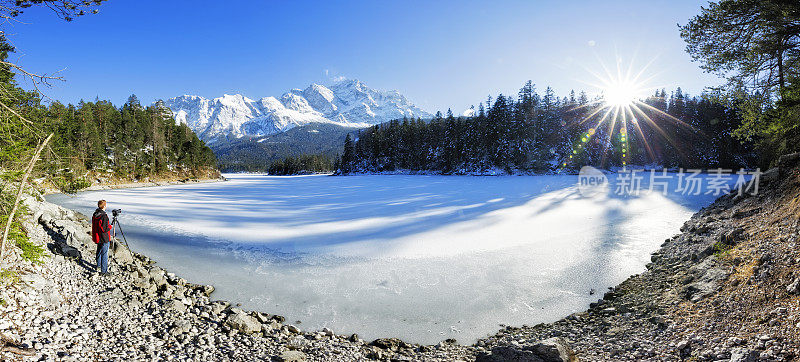 Garmisch Partenkirchen附近Eibsee湖的自然摄影师